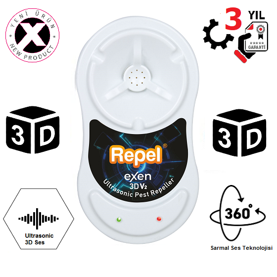 Repel eXen 3D V2 Fare Sıçan Haşere Örümcek Akrep Kovucu