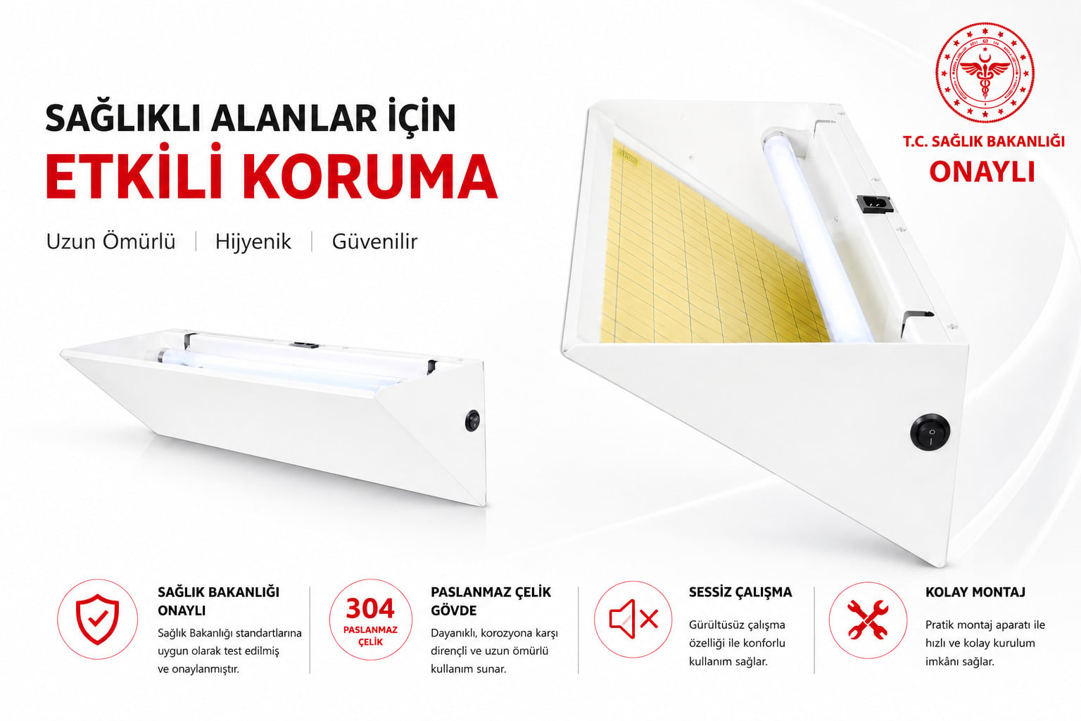 SM023 Beyaz Aplik Yapışkan Levhalı Sinek Tutucu