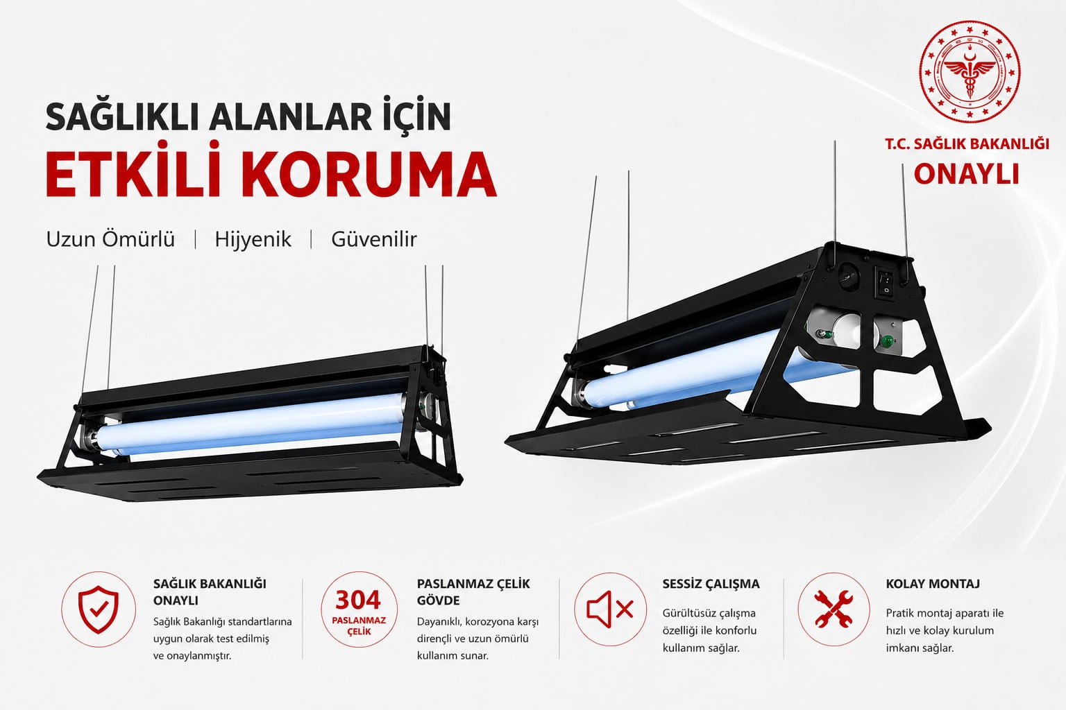 FC0950 Paslanmaz Sinek Tutucu EFK Cihazı Siyah