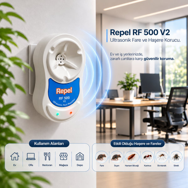 Repel RF 500 V2 Fare Kovucu Sıçan Kovucu Süper Etki