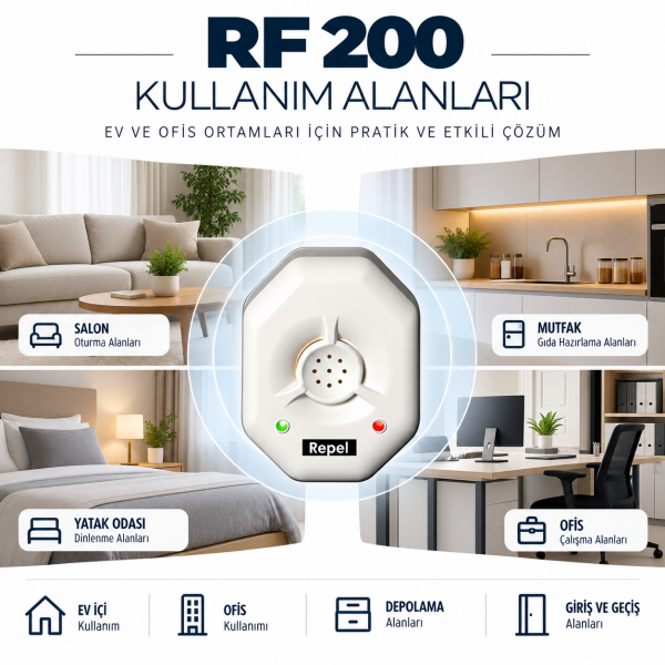 Repel RF 200 V2 Ultrasonik Fare Kovucu ve Haşere Cihazı (2'li Paket)