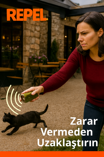 Repel RP 15 El Tipi Ultrasonik  Kedi Kovucu ve Eğitici