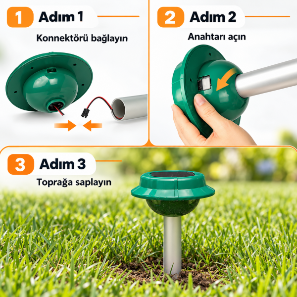 Repel EC 1000 V2  Güneş Enerjili Yılan Fare Haşere Akrep Kovucu 2000 M² - 2li Paket