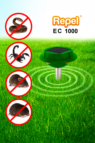 Repel EC 1000 V2  Güneş Enerjili Yılan Fare Haşere Akrep Kovucu 2000 M² - 2li Paket