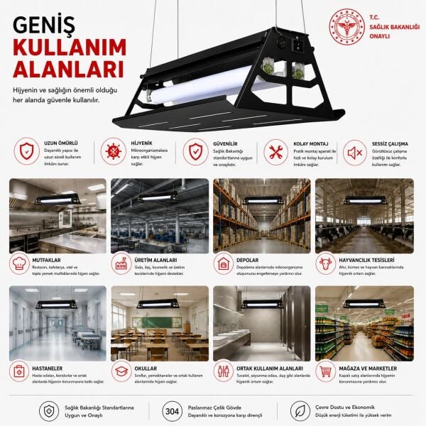 FC0950 Sinek Tutucu EFK Cihazı Siyah Paslanmaz Kırılmaz Lambalı