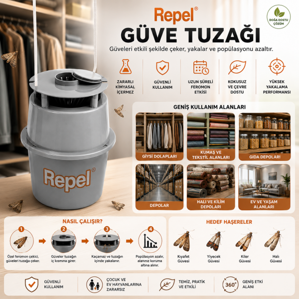 Repel Güve Yakalama Feromon Tuzağı