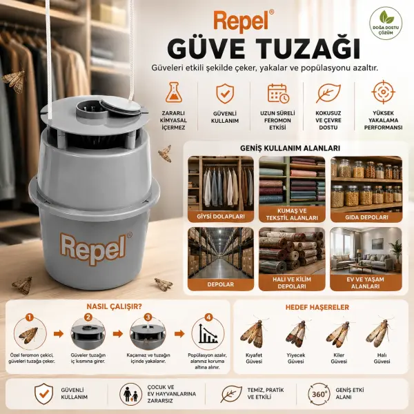 Repel Güve Yakalama Feromon Tuzağı