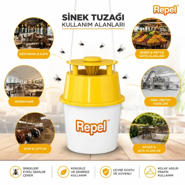 Repel Sinek Tuzağı  Yemli Asılabilir Sinek Yakalama Tuzağı
