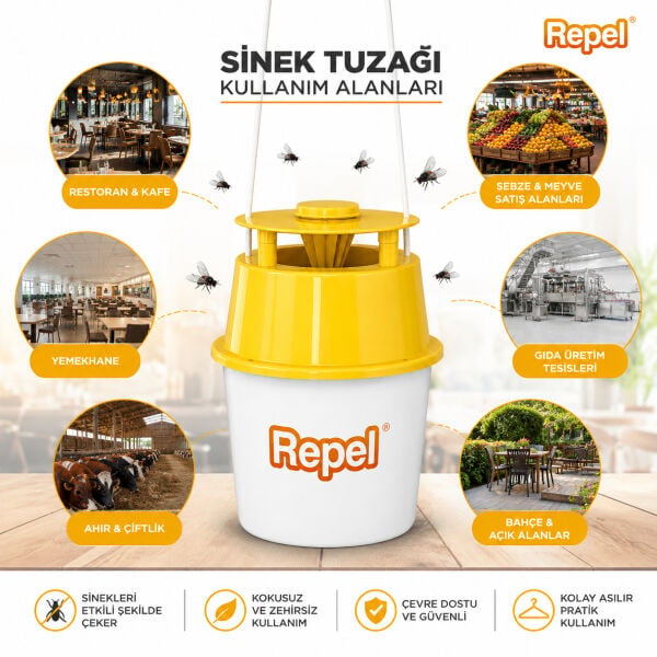 Repel Sinek Tuzağı  Yemli Asılabilir Sinek Yakalama Tuzağı