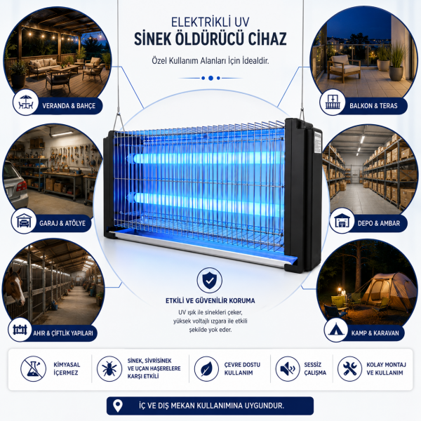 HM421  Elektrikli UV Sinek Öldürücü Cihaz  45 CM