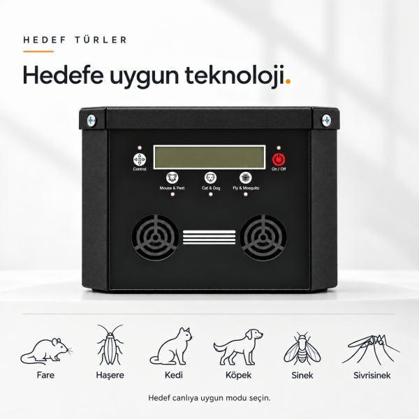 Repel Smart Pest V1 Elektronik Fare, Haşere,  Kedi, Köpek ve Sinek Sivrisinek Kovucu