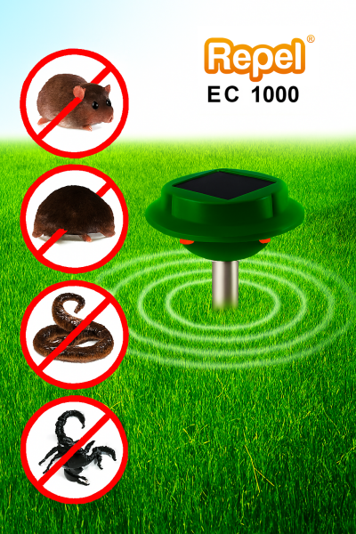 Repel EC 1000 V2 Güneş Enerjili Fare Köstebek ve Sürüngen Kovucu 1000 M²
