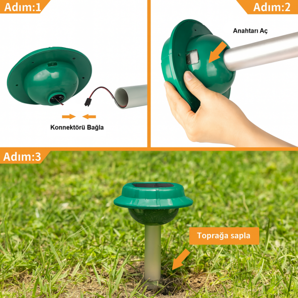 Repel EC 1000 V2 Güneş Enerjili Fare Köstebek ve Sürüngen Kovucu 1000 M²