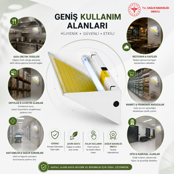 SM023 Aplik Yapışkan Levhalı Sinek Tutucu Beyaz