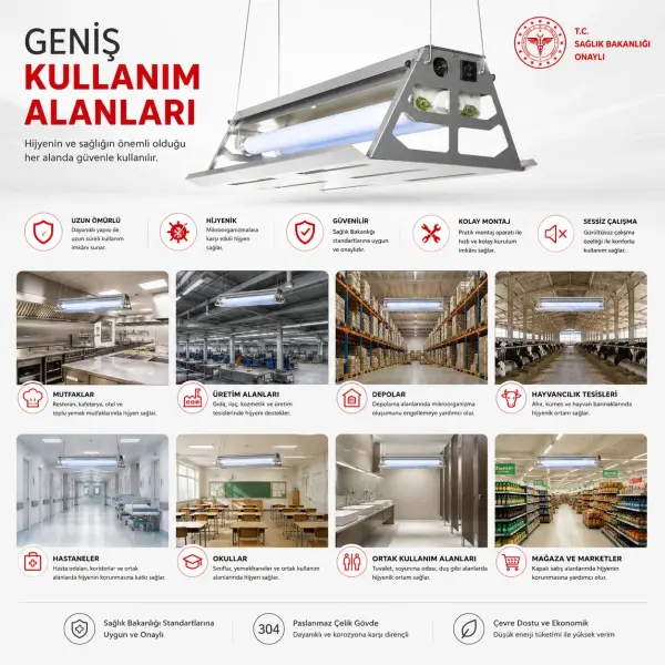 FC0950 Sinek Tutucu EFK Cihazı Paslanmaz Kırılmaz Lambalı