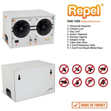 Repel END 1000 Endüstriyel Ultrasonik Fare Sıçan Yarasa Kovucu